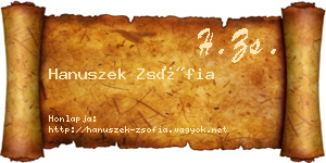 Hanuszek Zsófia névjegykártya
